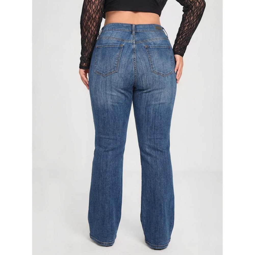 KUT from the Kloth Bootcut Jeans‎ 24W Plus Size Medium Wash Distressed Blue